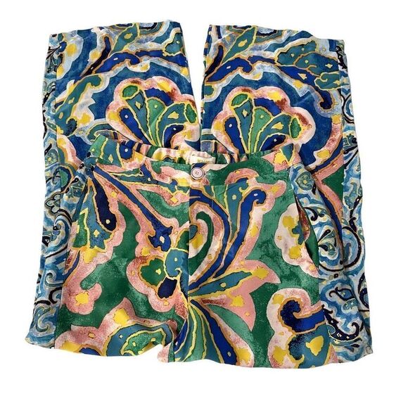 Maeve Anthropologie Women’s Size 2p Rhiannon Satin Cropped Flare Pants Wide Leg - Picture 2 of 6